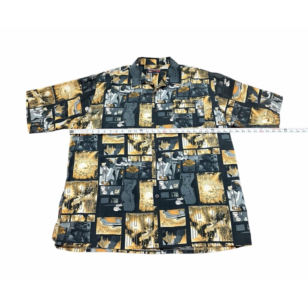 South Pole Men's Short Size XXL Shortsleeved Button Up Shirt Vintage Graphic Y2K - Picture 3 of 6